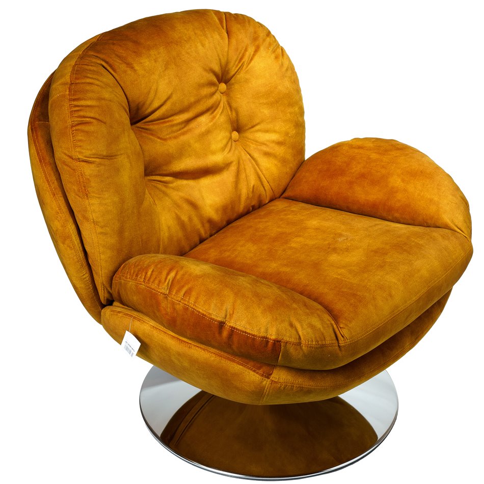 Leisure chair Vanesa, vintage gold 15, rotatable 360 degrees, 84x50xH85, seat height 46cm