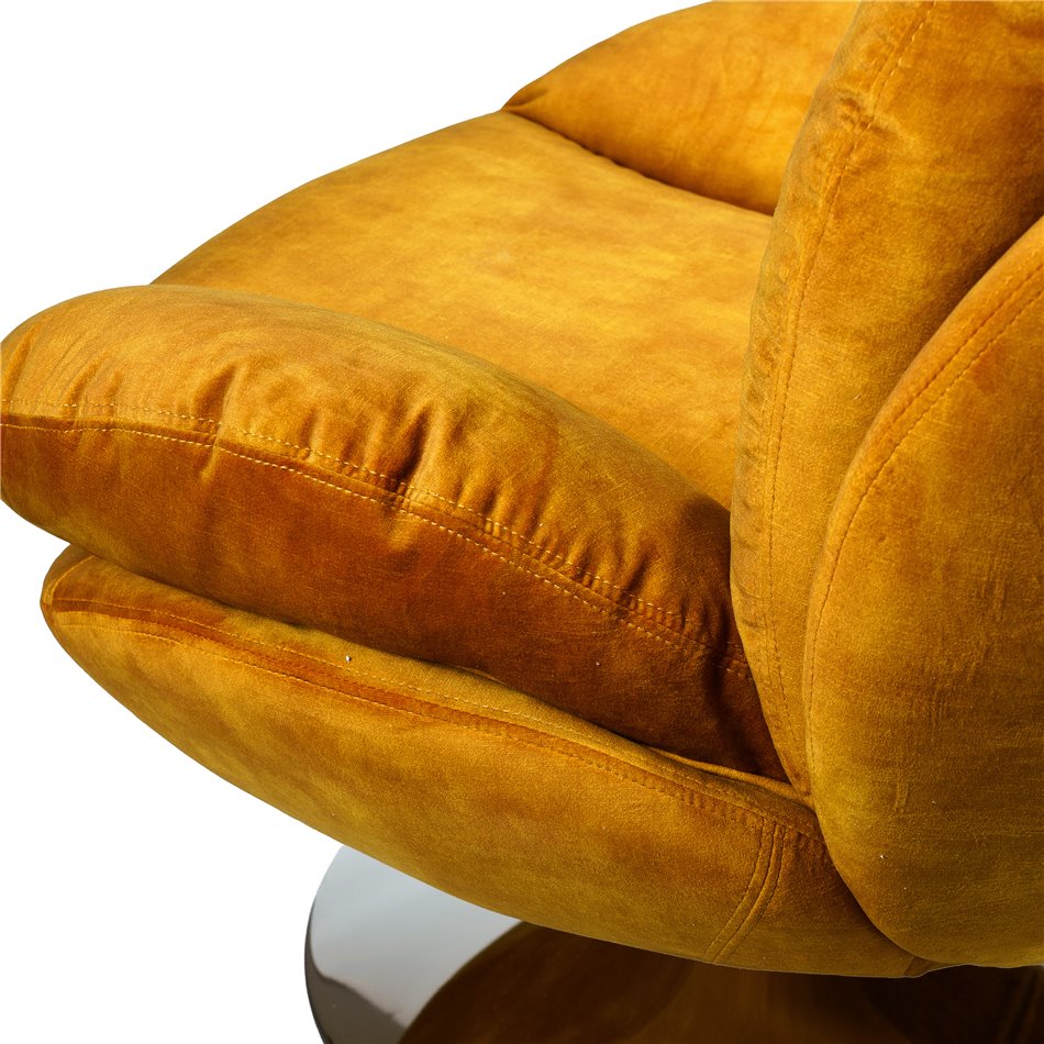 Leisure chair Vanesa, vintage gold 15, rotatable 360 degrees, 84x50xH85, seat height 46cm