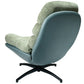 Armchair Vincento with footstool, green 09, rotatable 360 degrees, H100x92x79cm, seat height 47cm