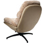 Armchair Vincento with footstool, pink-beige, rotatable 360 degrees, H100x92x79cm, seat H 47cm