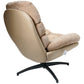 Armchair Vincento with footstool, pink-beige, rotatable 360 degrees, H100x92x79cm, seat H 47cm