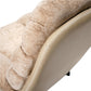 Armchair Vincento with footstool, pink-beige, rotatable 360 degrees, H100x92x79cm, seat H 47cm