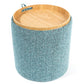 Viktory M Storage Ottoman-Table Light Blue – H38 × Ø34.5 cm