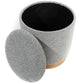 Vildams L Grey Storage Ottoman – H42 × Ø38.5 cm