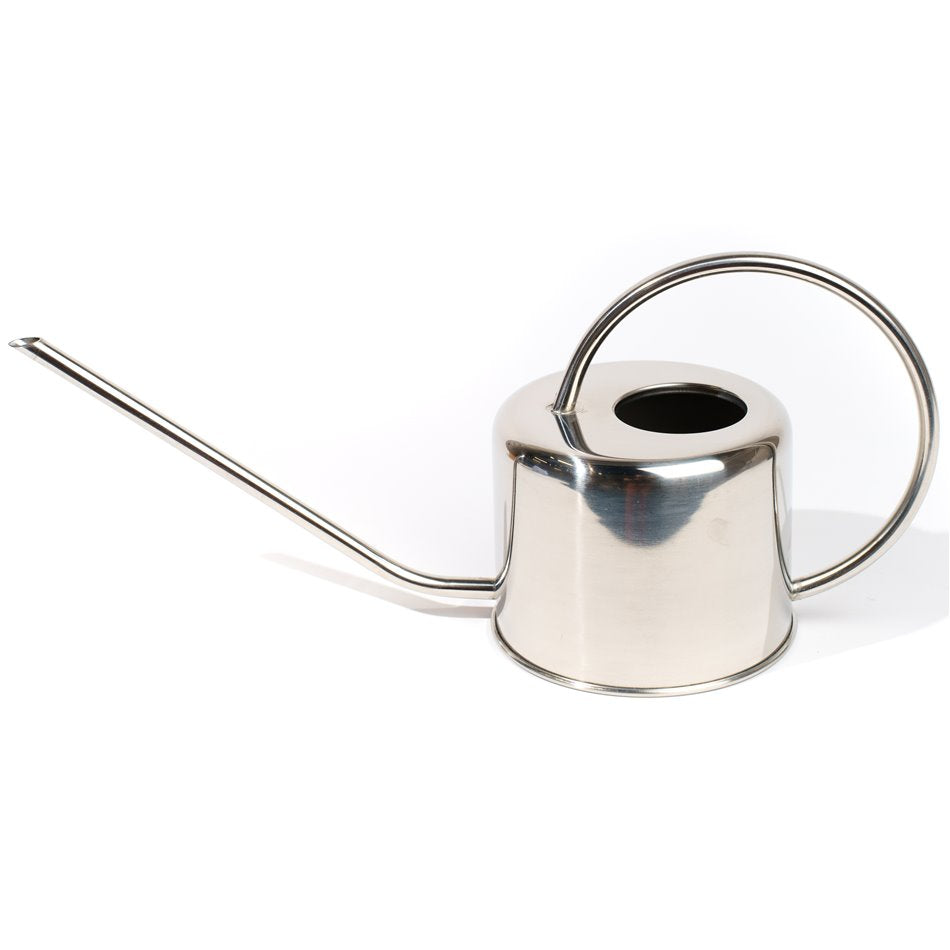 Silver 1 L Metal Watering Can – Long Spout Style