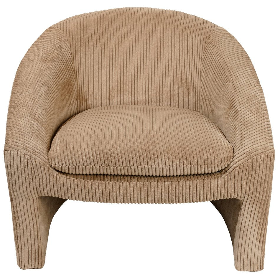 Armchair Delano, light brown color, H84x74x72cm seat height 47cm
