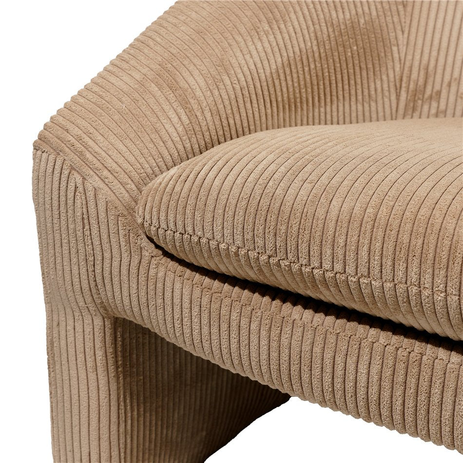 Armchair Delano, light brown color, H84x74x72cm seat height 47cm