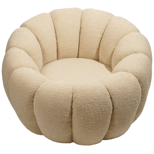 Armchair Delazo, cream color, H64xD93cm, seat height 41cm