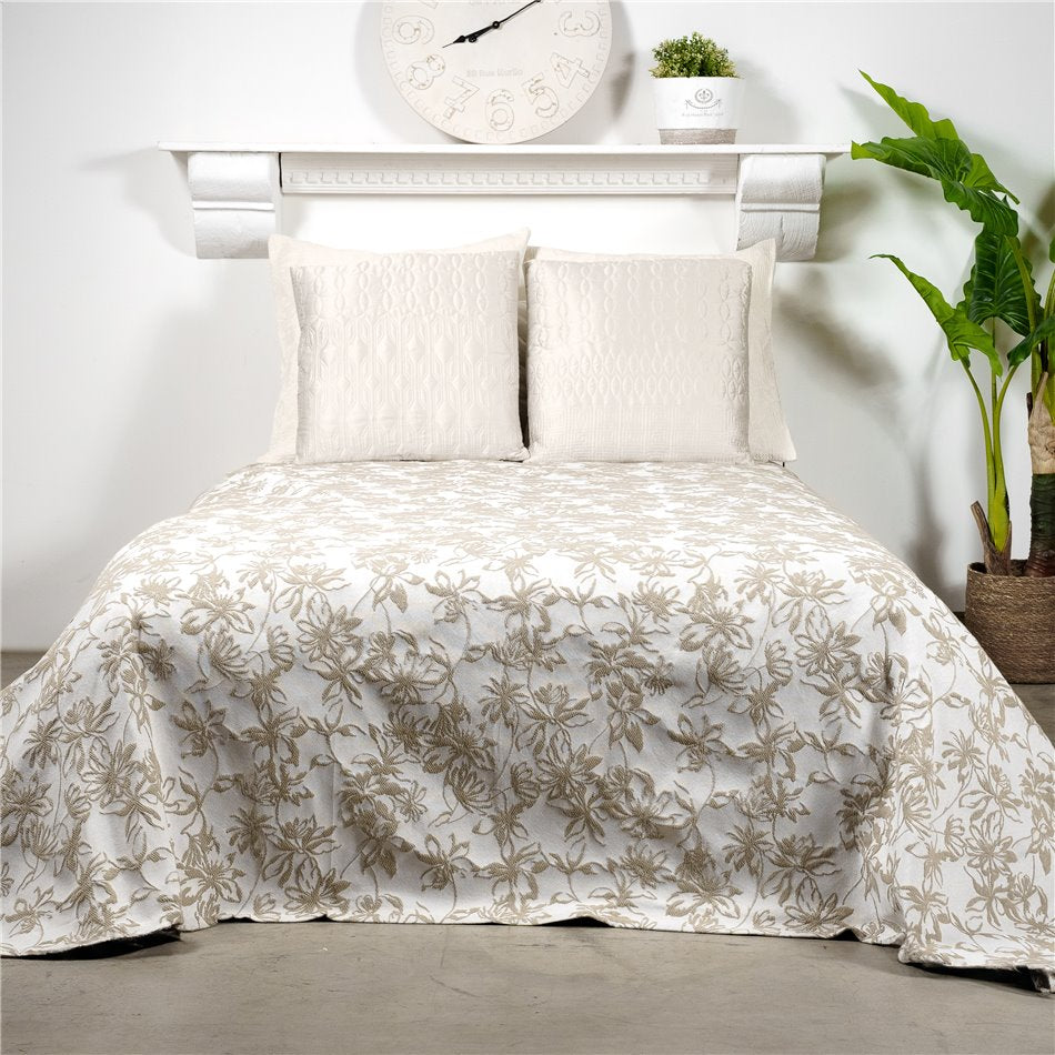 Bed cover Petal, beige, 220x260cm