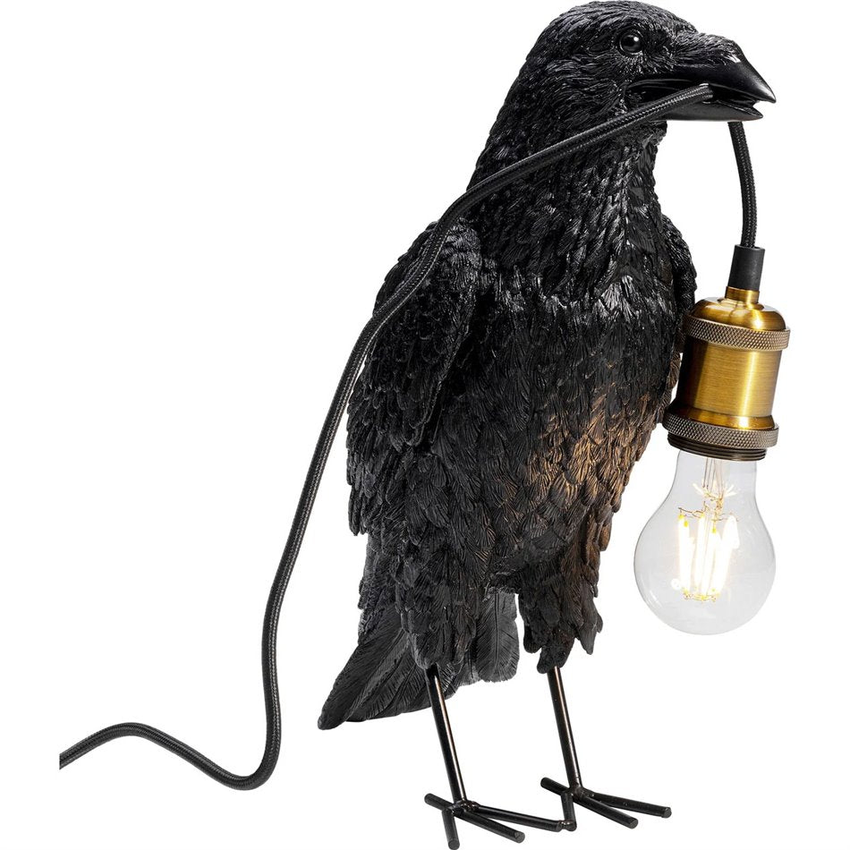Table lamp Animal Crow, mat black, H34x31x14cm, E27 40W(MAX)