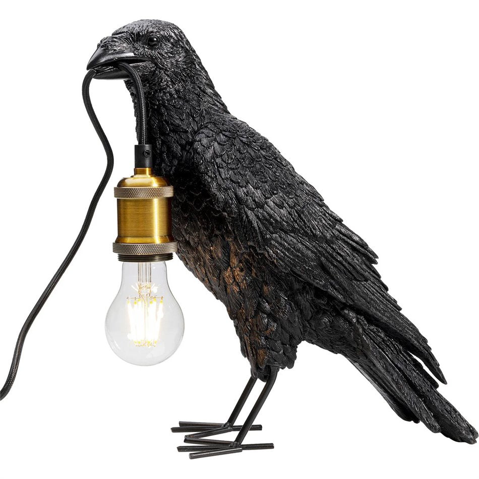 Table lamp Animal Crow, mat black, H34x31x14cm, E27 40W(MAX)