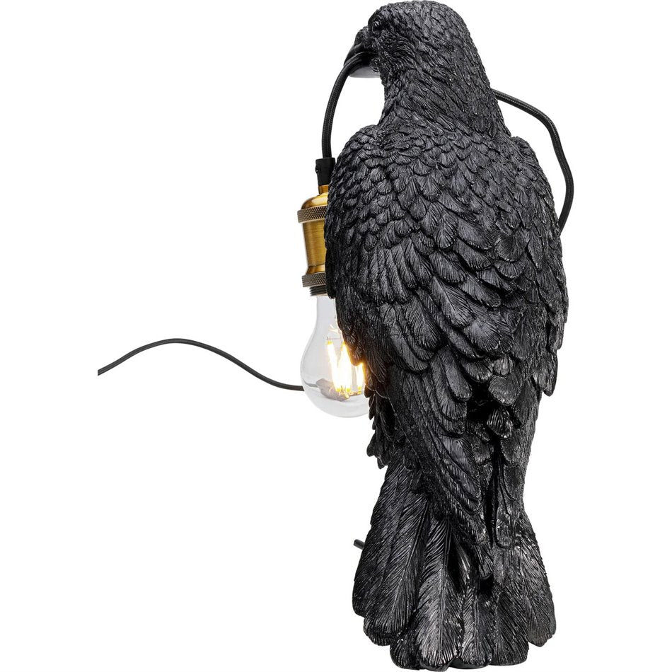 Table lamp Animal Crow, mat black, H34x31x14cm, E27 40W(MAX)