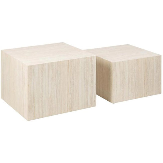 Nesting Coffee Table Set – Natural Wood (Set of 2)