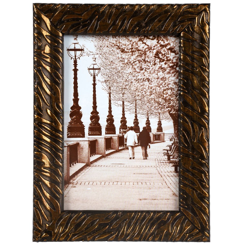 Photo frame Partinello, brown/gold color, 10x15cm
