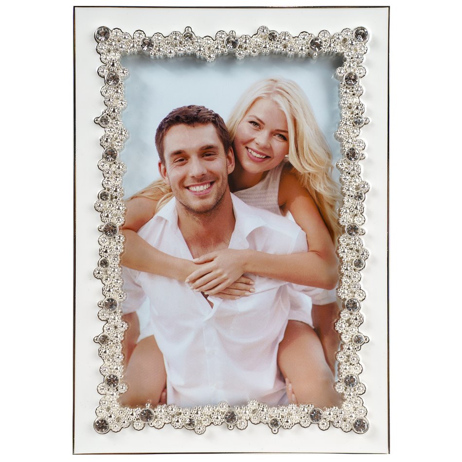 Photo frame Mokko, silver/white colors, 10x15cm