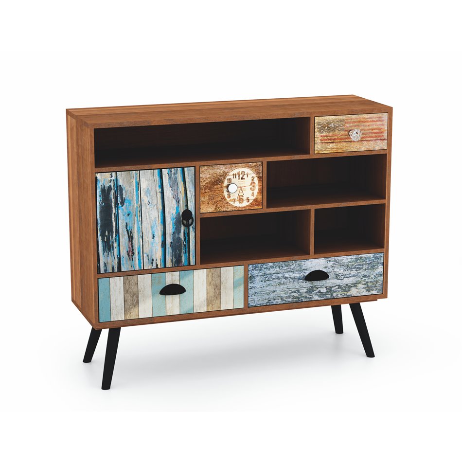 Chest of drawers Hezo, MDF/steel, H80x93x29cm