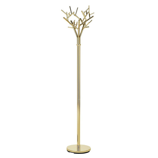 Coat hanger Haxleon, gold color, steel, D40cm, H180cm
