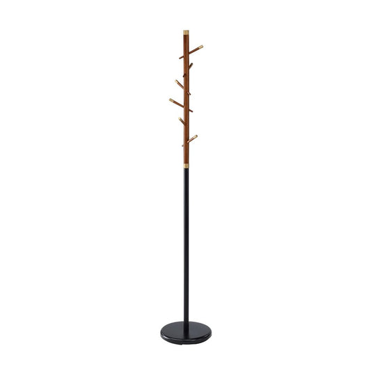 Coat hanger Hurneth, black/walnut color, steel, D28cm, H174cm
