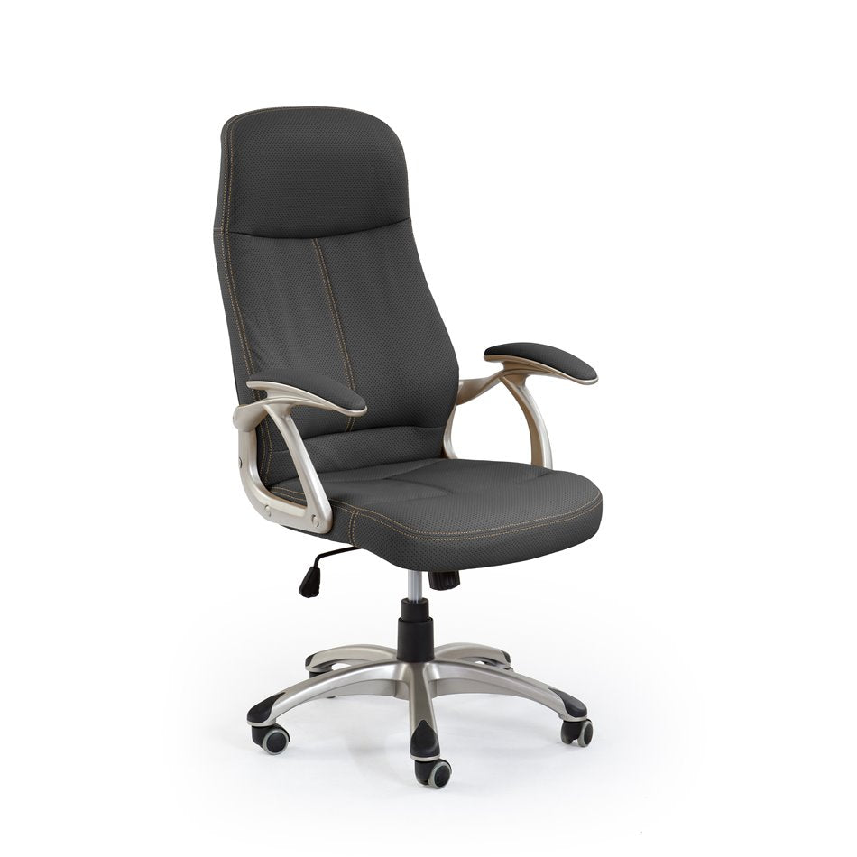 Hedison Adjustable Office Chair – Black Eco Leather, Modern Executive Design