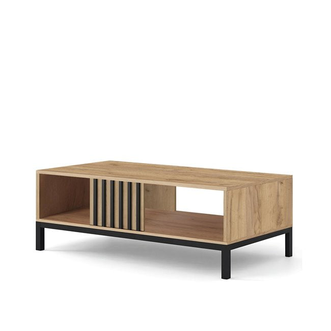 Hamino Coffee Table - Natural MDF with Polypropylene Legs, 92×50 cm