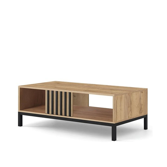 Hamino Coffee Table - Natural MDF with Polypropylene Legs, 92×50 cm