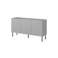 Sideboard Hasensio, light grey/black, MDF/metal, H81x150x42cm