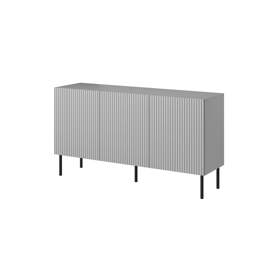 Sideboard Hasensio, light grey/black, MDF/metal, H81x150x42cm