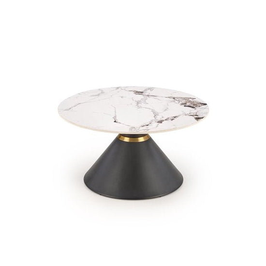 Horetti Coffee Table – Round Sintered Stone Top with Steel Frame