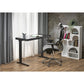 Harloque Desk – Black Glass Top with Steel Frame and Electronic Height Adjustment