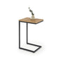 Hisan Side Table – Black & Oak MDF with Steel Frame