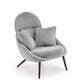 Lounge chair Herry, grey, H95x80x90cm, seat H43cm