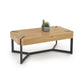 Havida Coffee Table – Natural Wood Look & Steel Frame, 110×60×43 cm