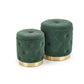 Set of 2 Holly Dark Green Poufs