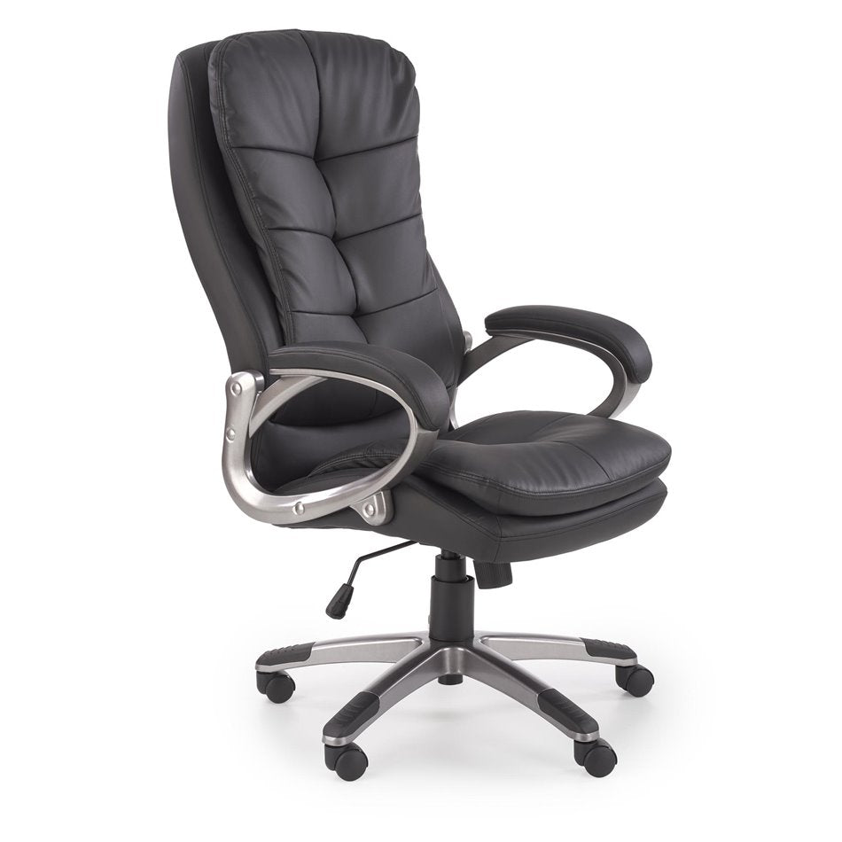 Executive Office Chair Heston – Black Eco Leather, Adjustable Height, 114–124×66×72 cm