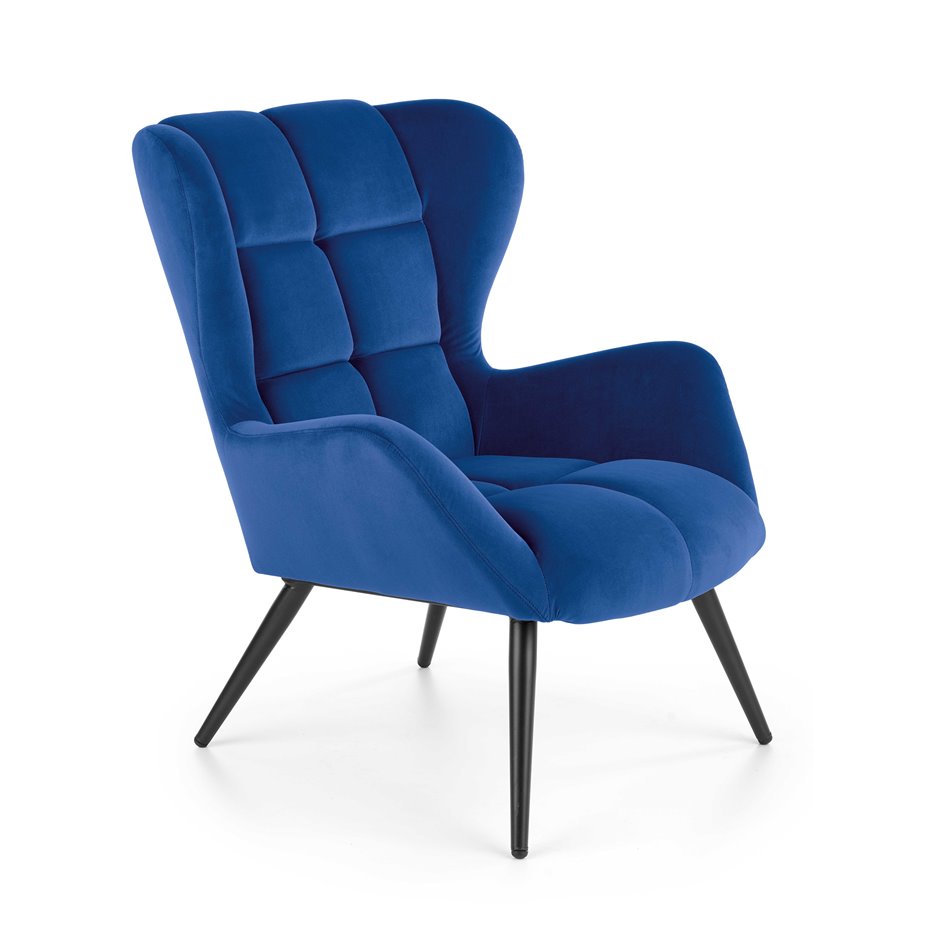 Lounge chair Harion, navy blue, H91x75x86cm, seat H48cm