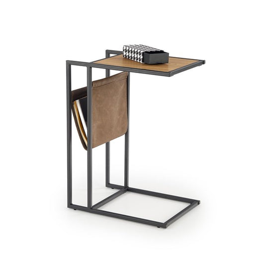 Haupact Side Table – MDF & Eco Leather with Steel Frame