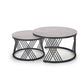 Halmingo Coffee Table Set – Sintered Stone Tops with Steel Frame (2 Pieces)