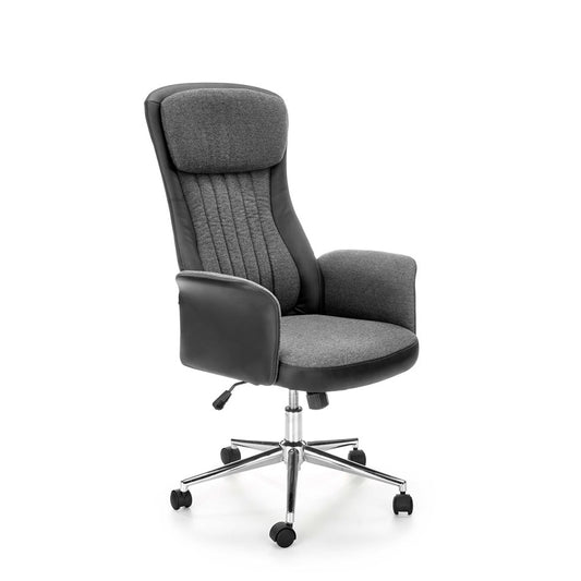 Hagento Adjustable Office Chair – Graphite Black Eco Leather & Fabric, Modern Executive Design
