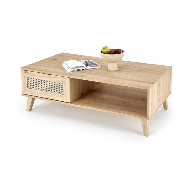 Horeno Coffee Table – Oak & Black MDF Modern Design