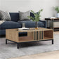 Hamino Coffee Table - Natural MDF with Polypropylene Legs, 92×50 cm