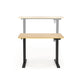 Horvellen Desk – Oak & Black Finish with Height Adjustment, MDF/Steel