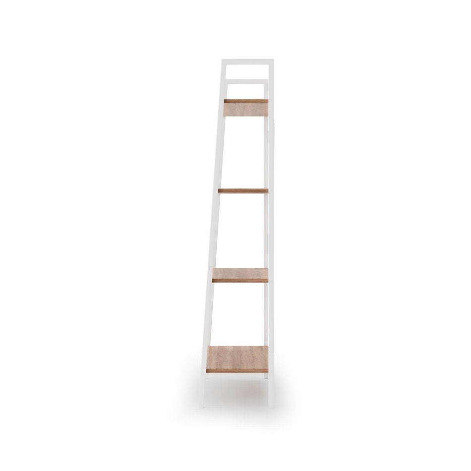 Shelf Harvik, white/oak colorr, MDF/steel, H148x60x32cm