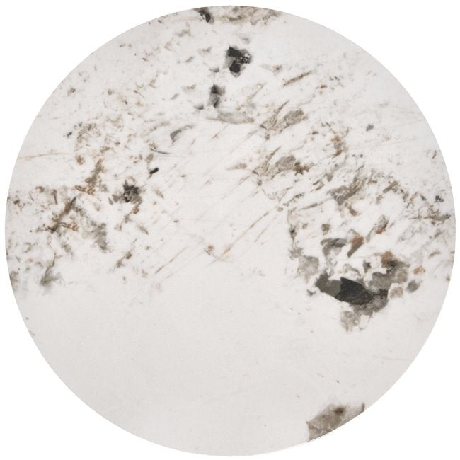 Herde Coffee Table – White Sintered Stone Top with Steel Frame, Ø40×52 cm