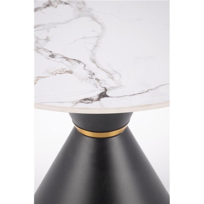 Horetti Coffee Table – Small Round Sintered Stone Top with Steel Frame