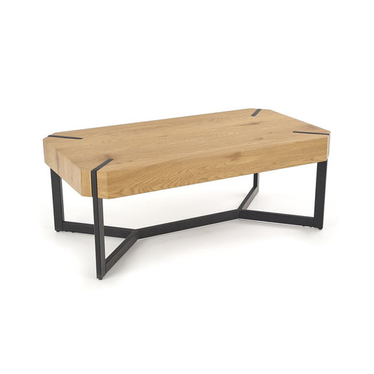 Havida Coffee Table – Natural Wood Look & Steel Frame, 110×60×43 cm