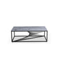 Hanfiny Coffee Table - Grey Sintered Stone Top with Steel Frame