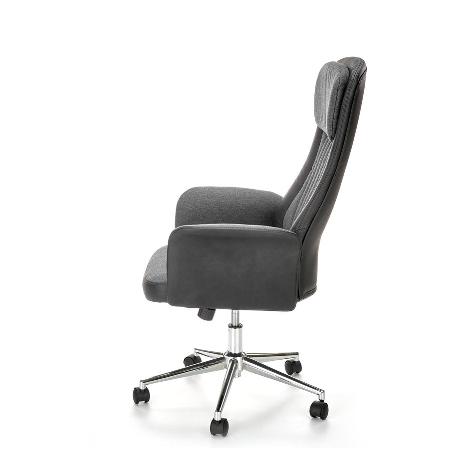Hagento Adjustable Office Chair – Graphite Black Eco Leather & Fabric, Modern Executive Design