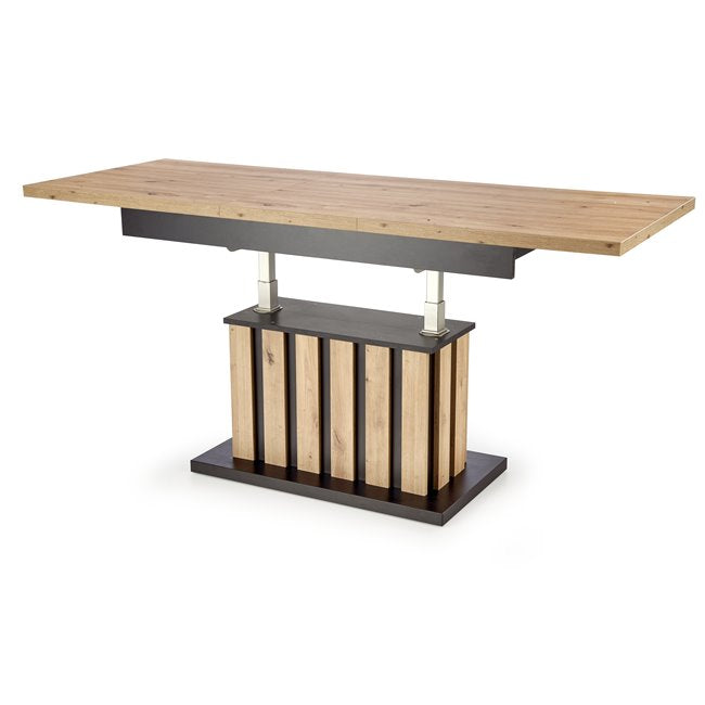 Haretti Extendable Coffee Table – Oak & Black MDF Modern Design
