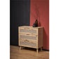 Chest of drawers Horeno, oak/black color, MDF, H85x80x40cm