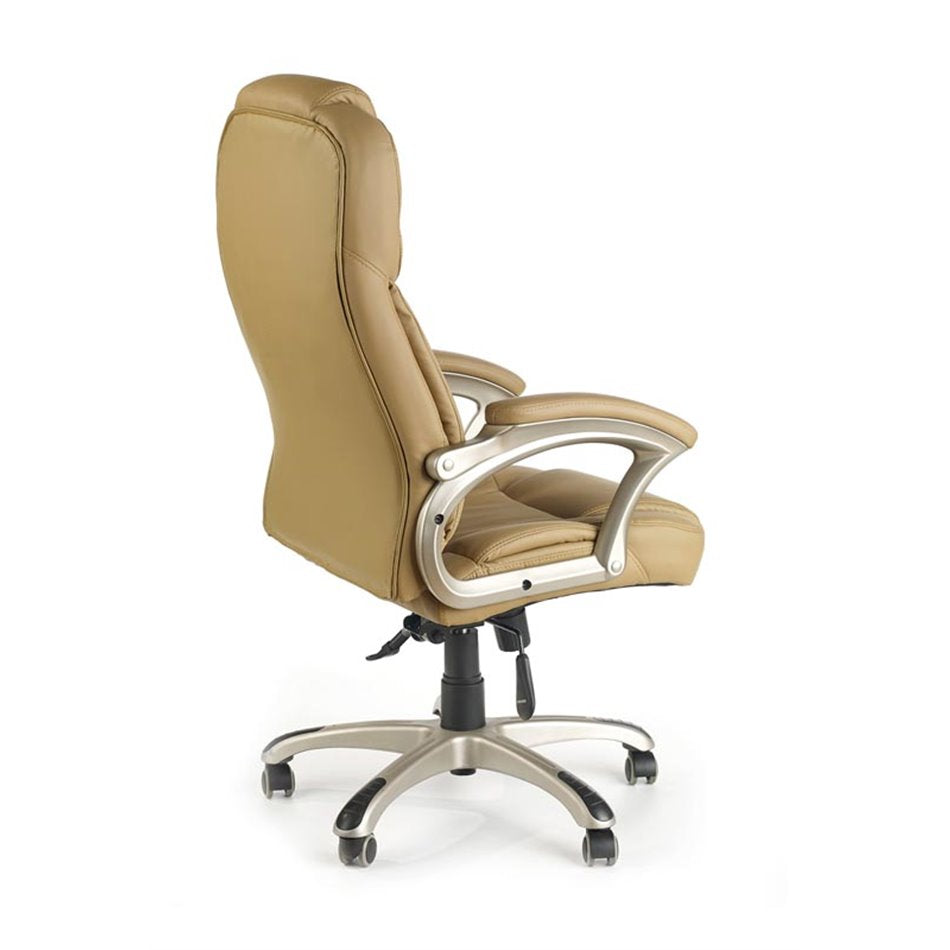 Hesmond Adjustable Office Chair – Beige Eco Leather, Modern Executive Design